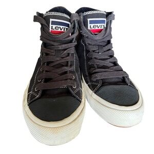 Levi's Hi Top Sneakers Canvas Lace Up Zipper Accent Casual Mens Size 8‎